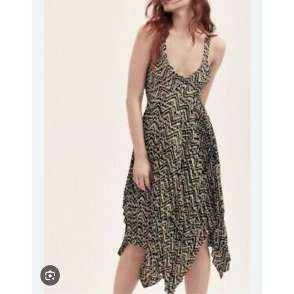 A.L.C. Multicolor Kendall Silk Sleeveless Asymmetrical Lined Sundress Size 8 - Picture 3 of 13